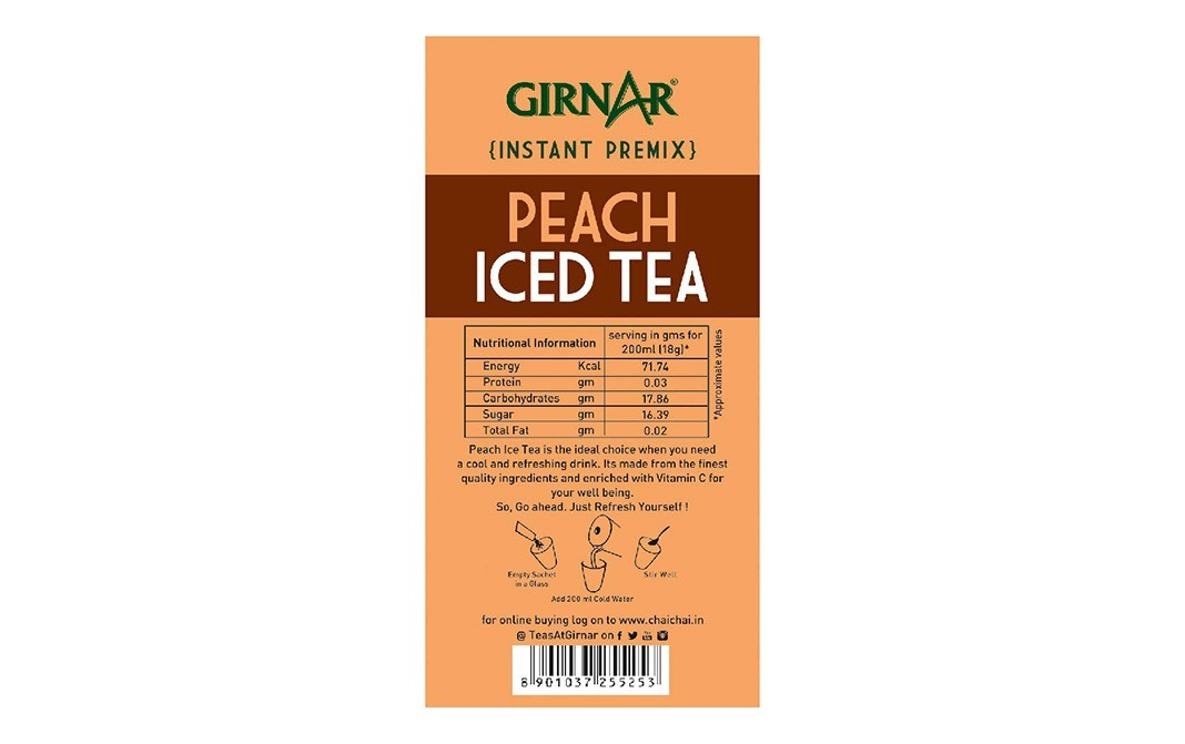 Girnar Peach Iced Tea (Peach - Flavoured)   Box  90 grams
